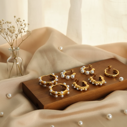 Synthetic Pearl 18K Gold-Plated Earrings