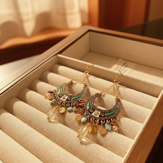 Rhinestone Resin Alloy Dangle Earrings