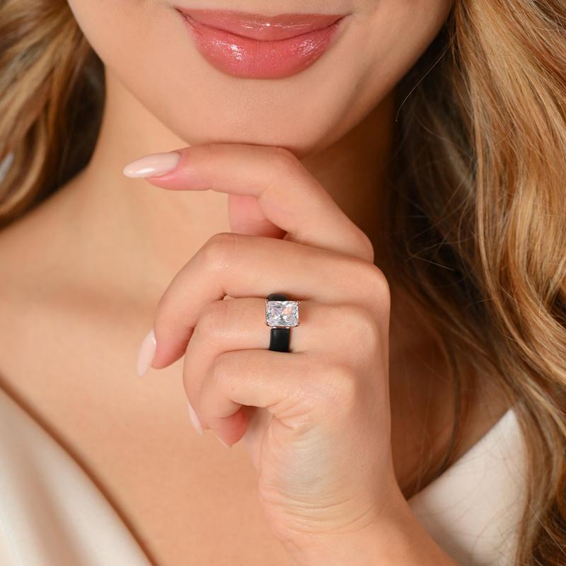 🔥Buy 1 Get 1 Free🔥 Silicone Ring – Emerald Cut CZ | Patent-Pending Design