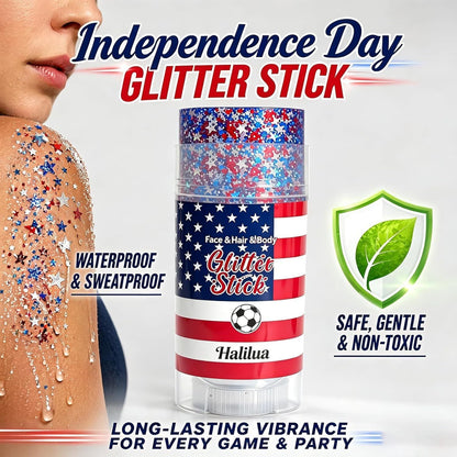 🏆 Halilua™ 4th of July Face & Body Glitter Stick – 🎉Sparkle Instantly for Parties, Fireworks, BBQs & Holiday Celebrations-LP