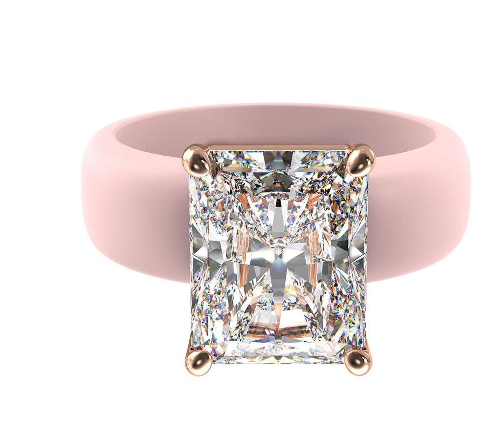 🔥Buy 1 Get 1 Free🔥 Silicone Ring – Emerald Cut CZ | Patent-Pending Design